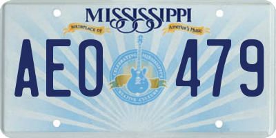 MS license plate AEO479