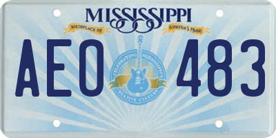 MS license plate AEO483