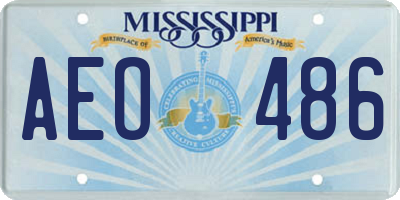 MS license plate AEO486
