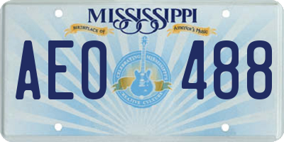 MS license plate AEO488