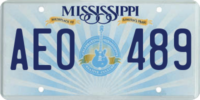MS license plate AEO489