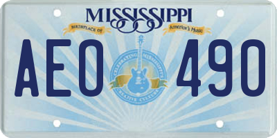 MS license plate AEO490