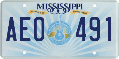 MS license plate AEO491
