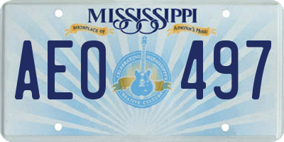 MS license plate AEO497