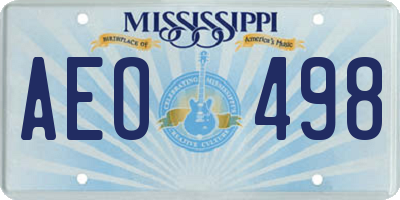 MS license plate AEO498