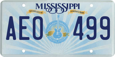 MS license plate AEO499