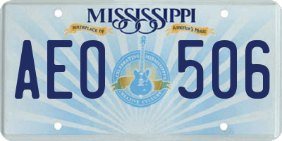 MS license plate AEO506