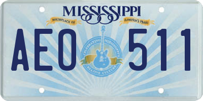 MS license plate AEO511