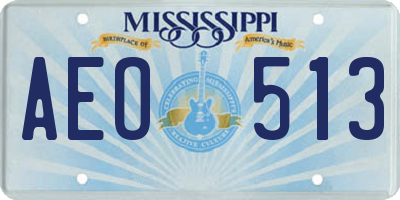 MS license plate AEO513