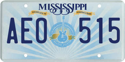 MS license plate AEO515