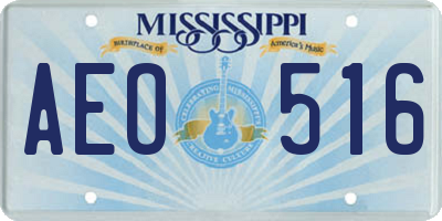 MS license plate AEO516