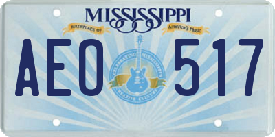 MS license plate AEO517