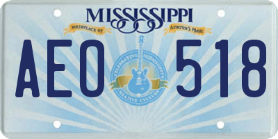 MS license plate AEO518