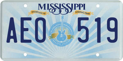 MS license plate AEO519