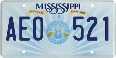 MS license plate AEO521