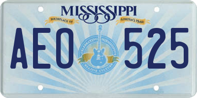 MS license plate AEO525