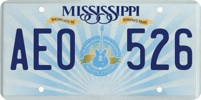 MS license plate AEO526