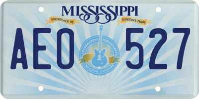 MS license plate AEO527