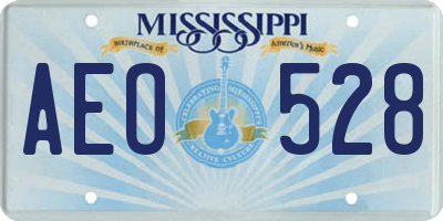 MS license plate AEO528