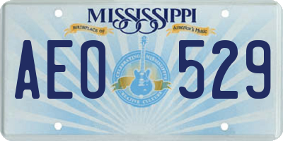 MS license plate AEO529