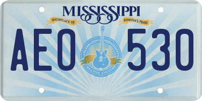 MS license plate AEO530