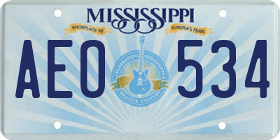 MS license plate AEO534