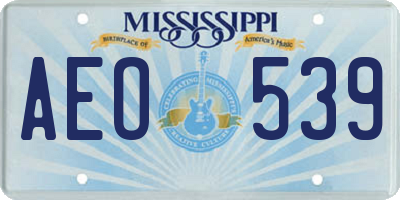 MS license plate AEO539