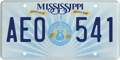 MS license plate AEO541