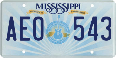 MS license plate AEO543