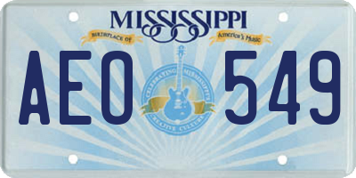 MS license plate AEO549