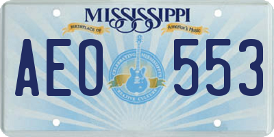 MS license plate AEO553