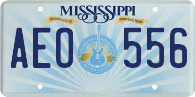 MS license plate AEO556