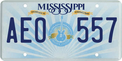 MS license plate AEO557
