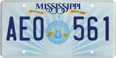 MS license plate AEO561
