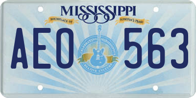 MS license plate AEO563