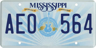 MS license plate AEO564