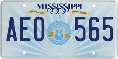 MS license plate AEO565