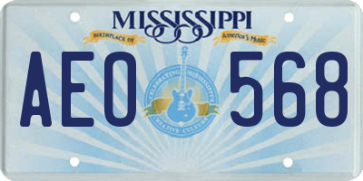 MS license plate AEO568