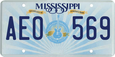 MS license plate AEO569