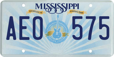 MS license plate AEO575