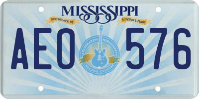 MS license plate AEO576