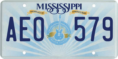 MS license plate AEO579