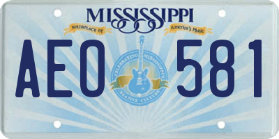 MS license plate AEO581