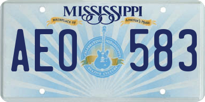 MS license plate AEO583