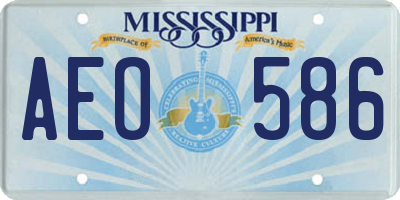 MS license plate AEO586