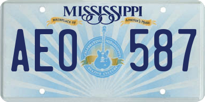 MS license plate AEO587