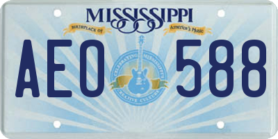 MS license plate AEO588