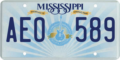 MS license plate AEO589