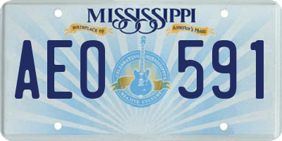 MS license plate AEO591