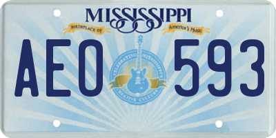 MS license plate AEO593